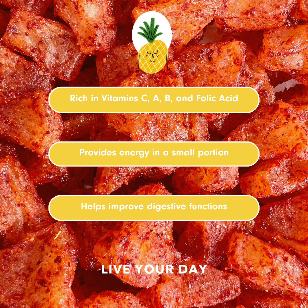 Spicy Dried Pineapple Pieces 3-Pack