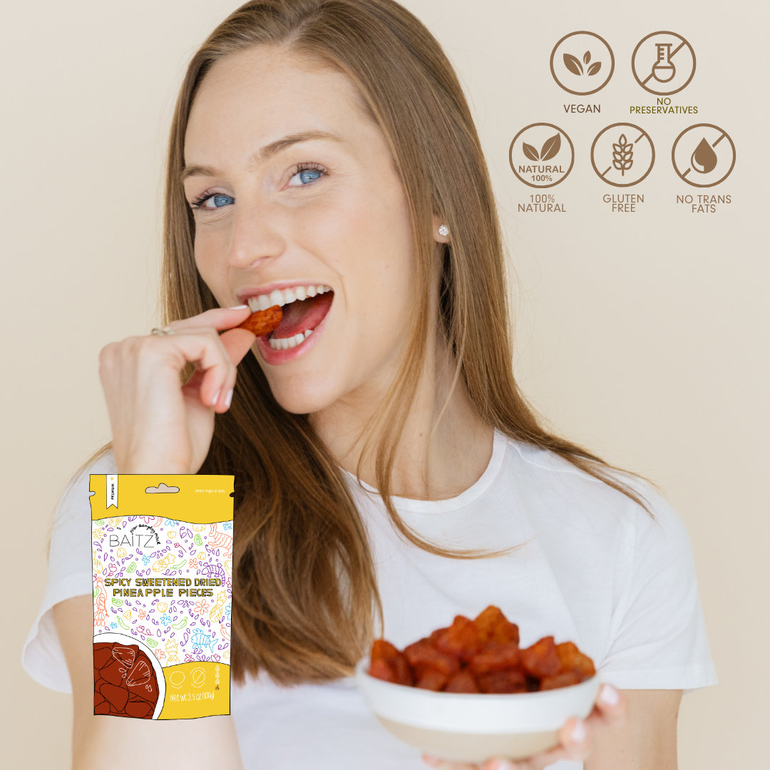 Spicy Dried Pineapple Pieces 3-Pack
