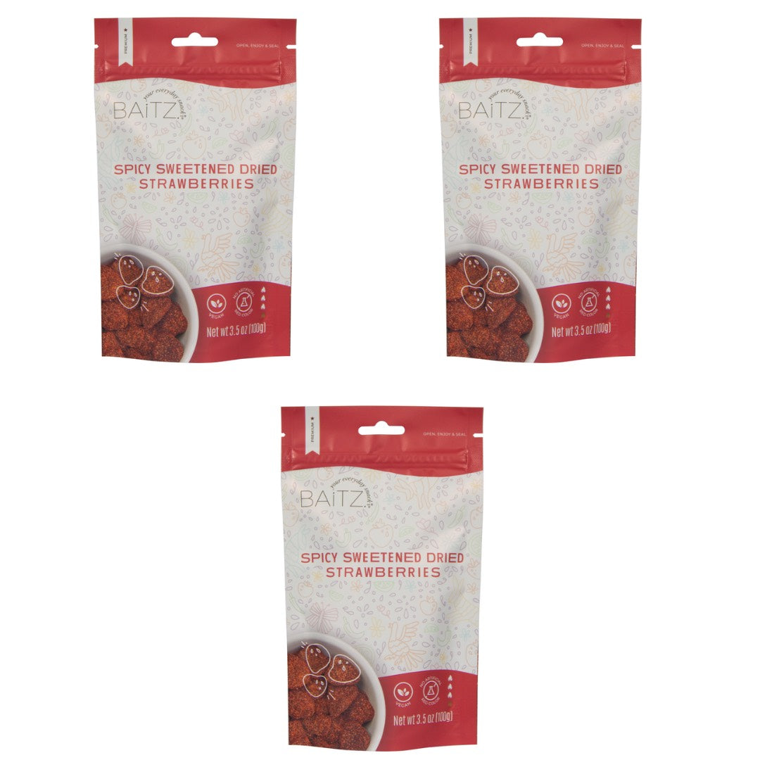 Spicy Dried Strawberries 3-Pack